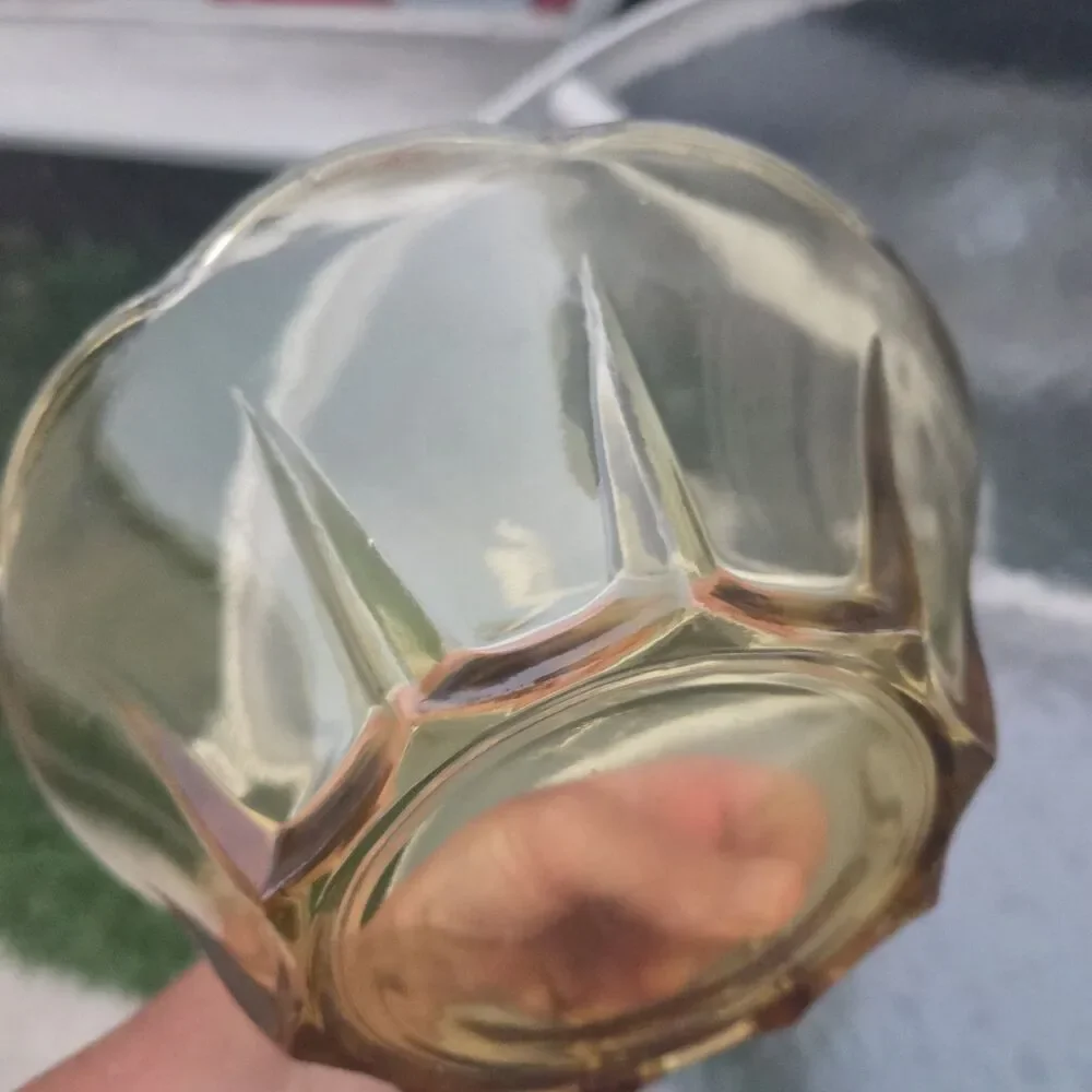 Vintage Unbranded Amber Glass Chip and Dip Bowl Set